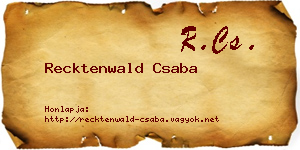 Recktenwald Csaba névjegykártya